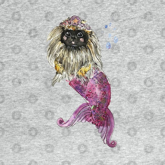 Pekingese Mermaid by aquabun